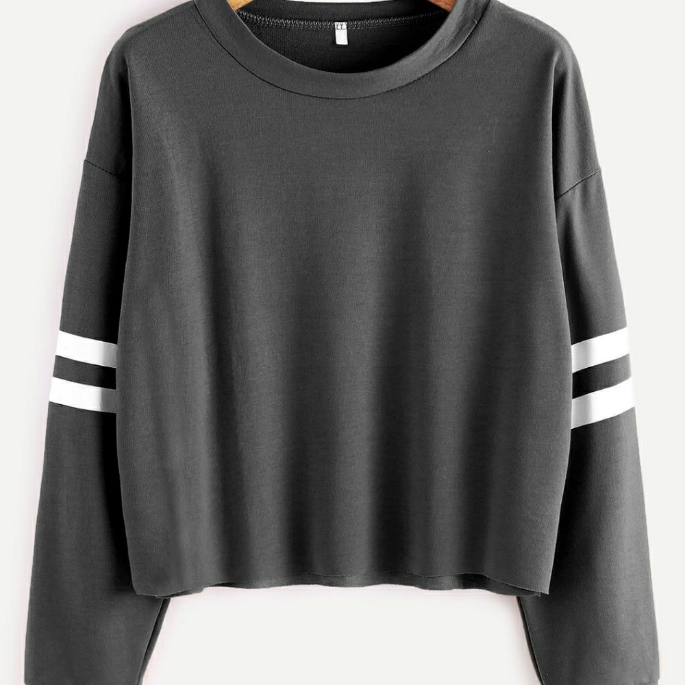 Light Grey Cropped Long sleeve sweater (NEVER WORN